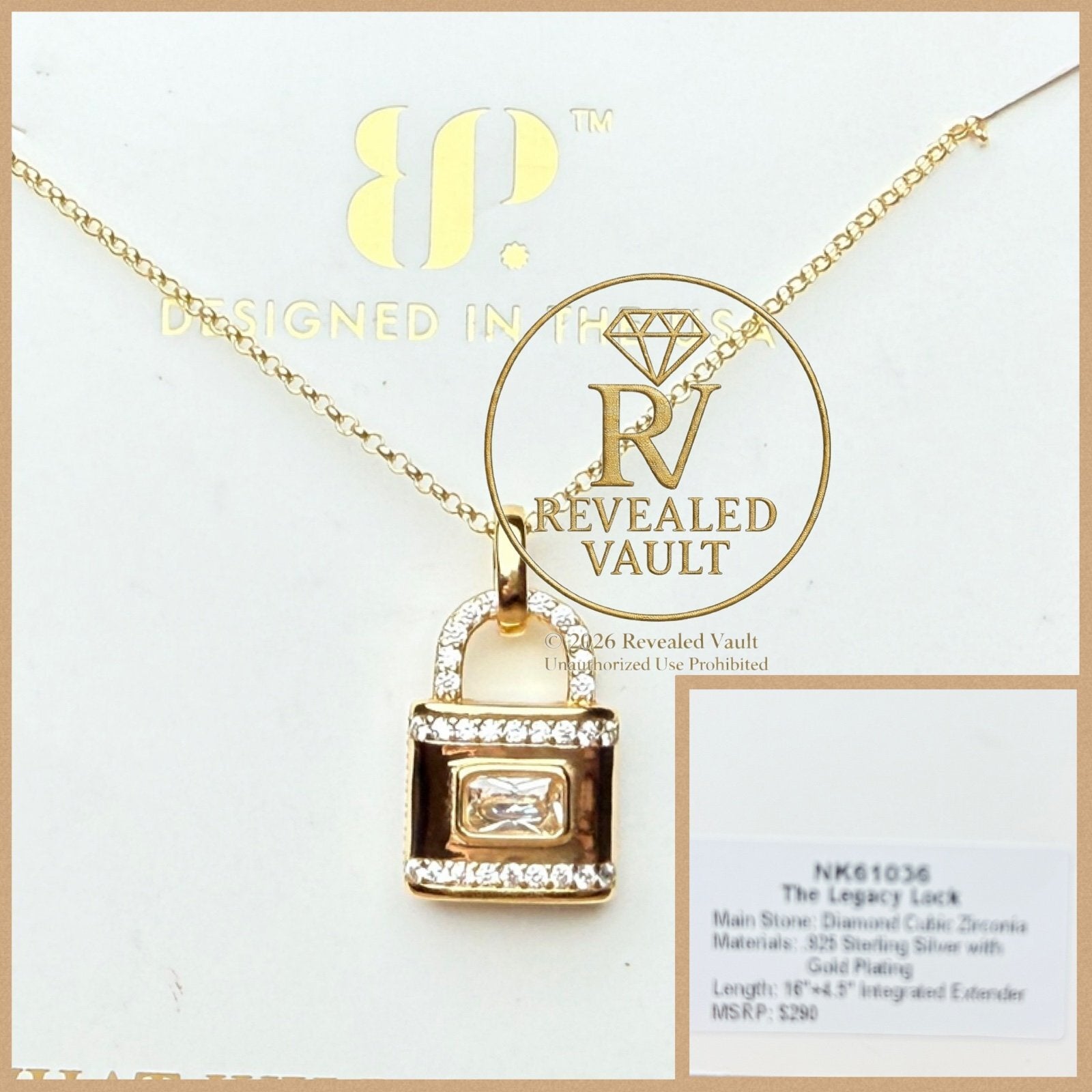 The Legacy Lock - Sterling Club Vermeil
