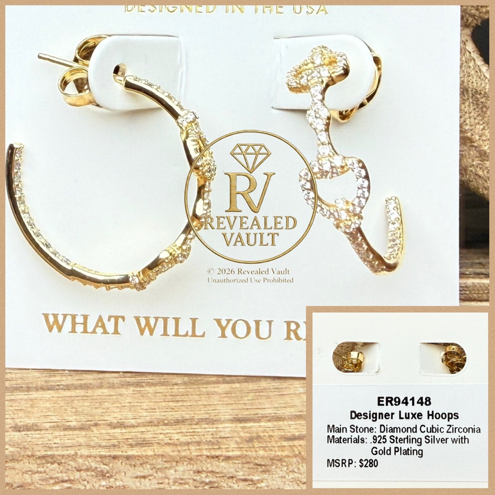 Designer Luxe Hoops - Sterling Club Vermeil
