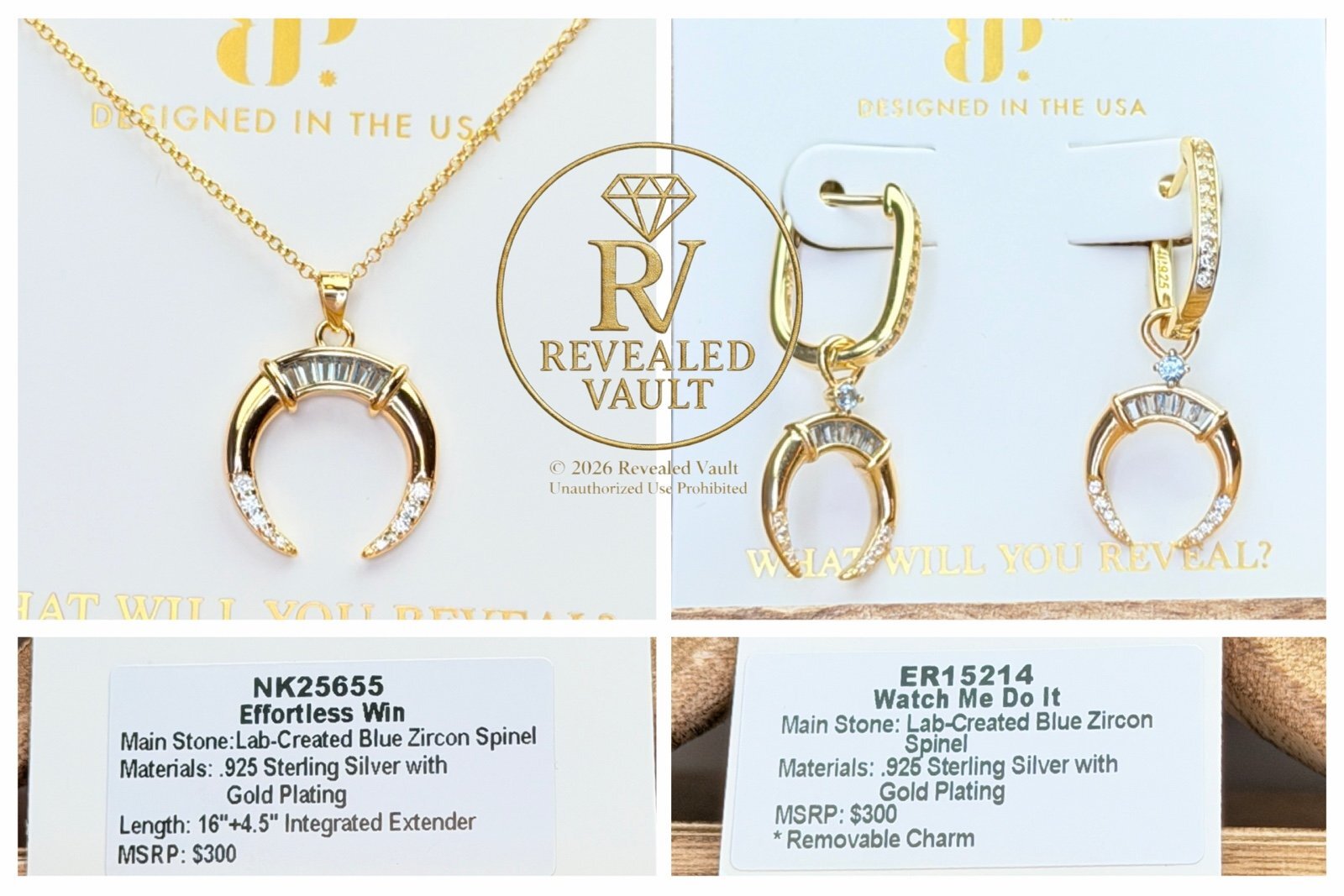 Effortless Win & Watch Me Do It - Sterling Club Vermeil