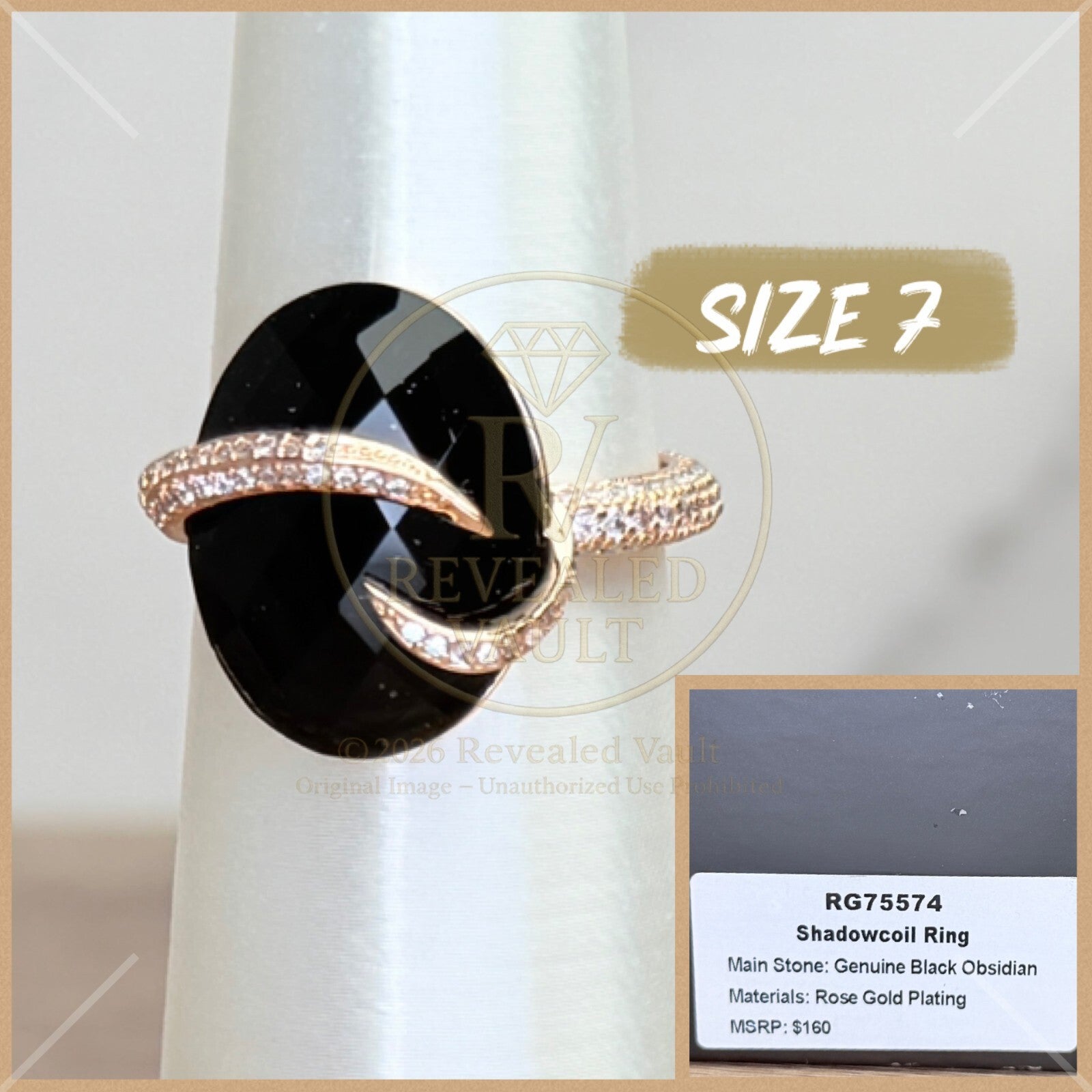 Shadowcall Ring - Size 7 - Obsidia