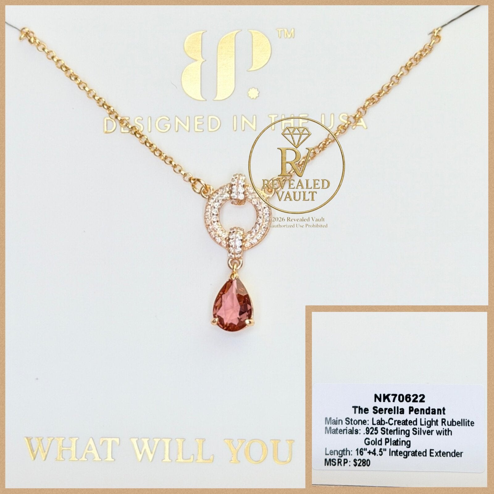 The Serella Pendant - Sterling Club Vermeil