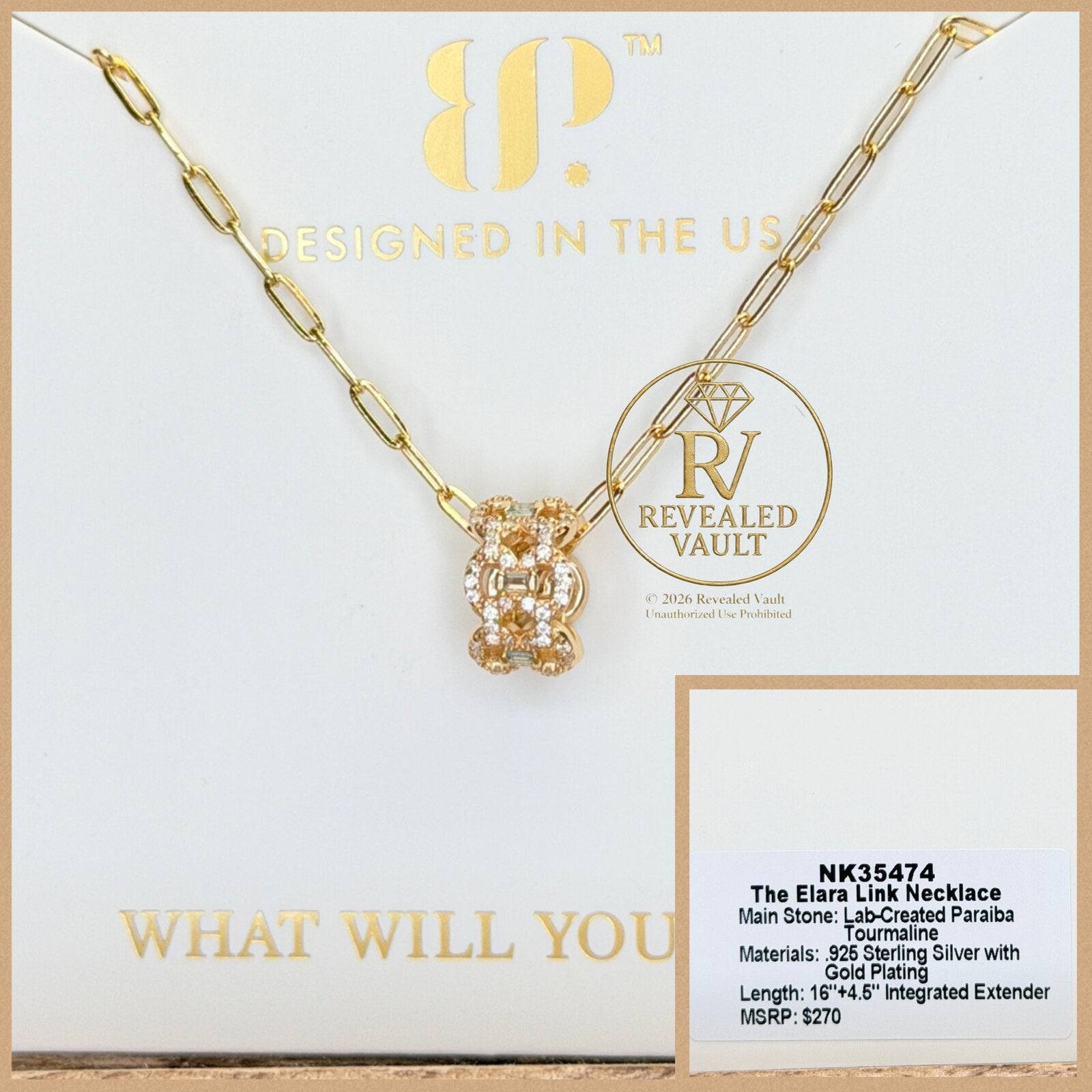 The Elara Link Necklace - Sterling Club Vermeil