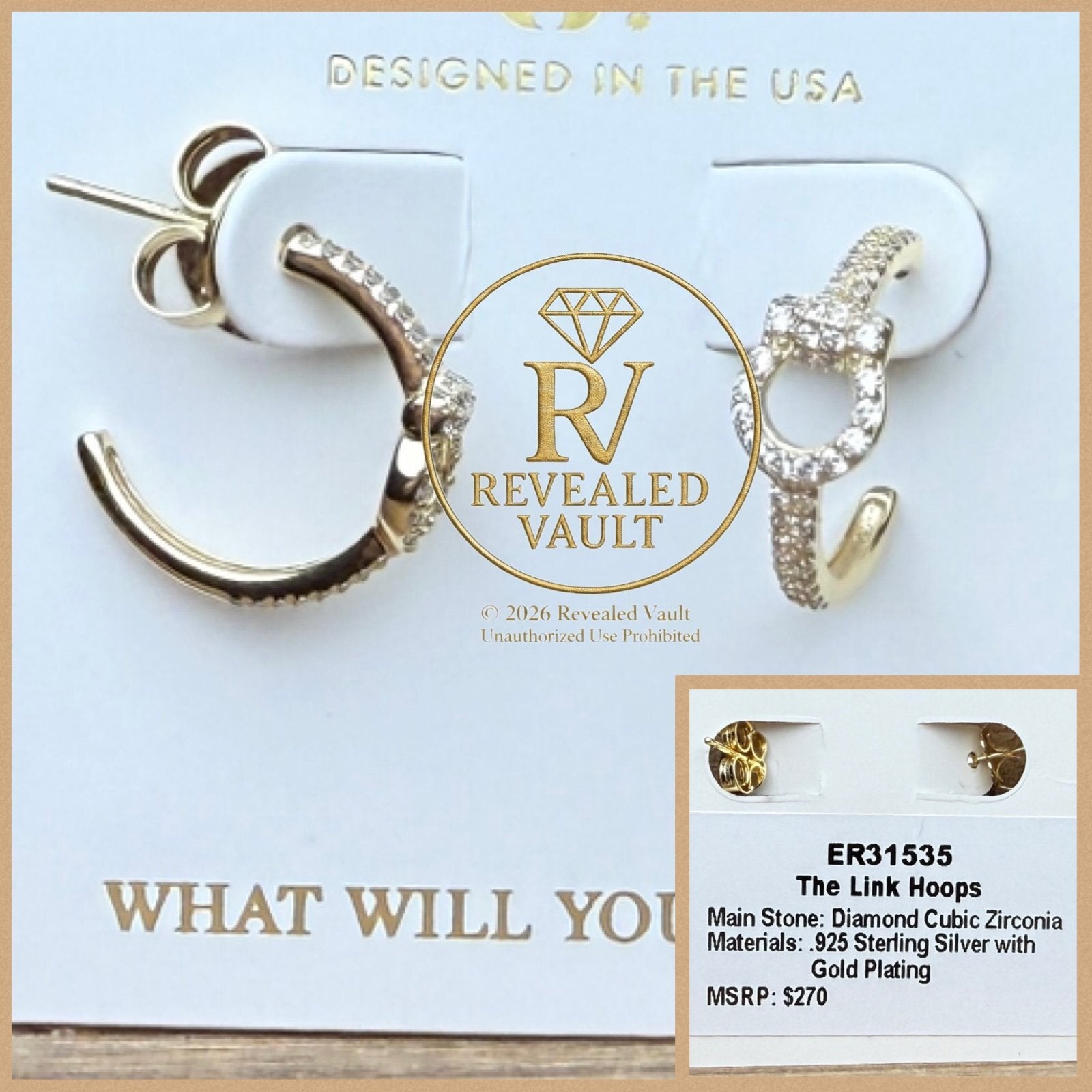 The Link Hoops - Sterling Club Vermeil