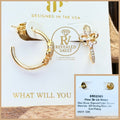 Fleur De Lis Hoops - Sterling Club Vermeil